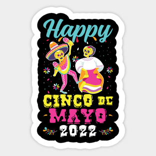 Happy Cinco De Mayo 2022 Mexican Hat Sombrero Sticker